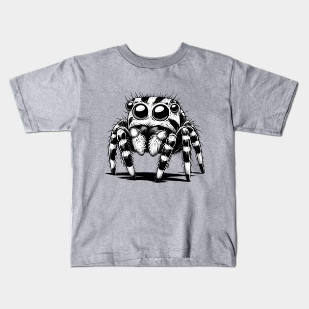 Cute jumping spider Kids T-Shirt by MisTral